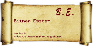 Bitner Eszter névjegykártya